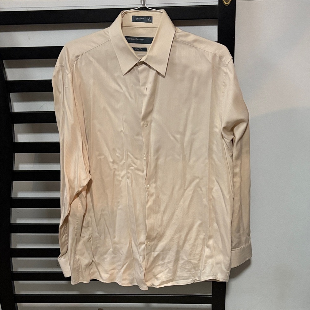 Perry Ellis Men's Beige Dress Shirt
